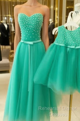 Custom Made A Line Sweetheart Neck Sleeveless Short Semi Formal Prom Dresses, Bridesmaid Dresses, Wedding Party Dresses, Flower Girl Dresses